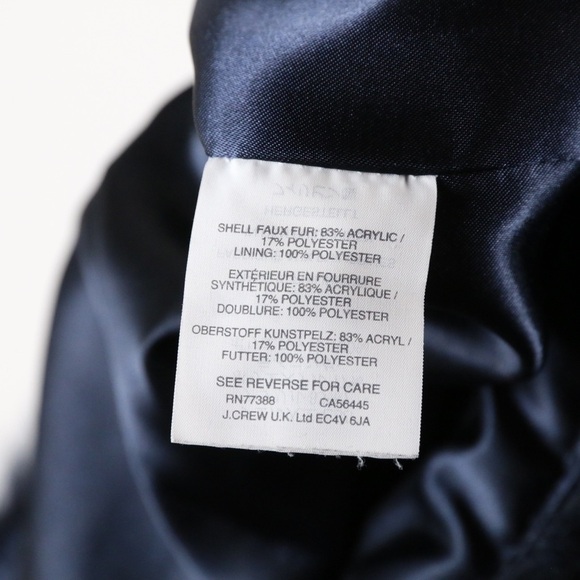 J. Crew Faux Fur Dark Blue Vest - Picture 6 of 7